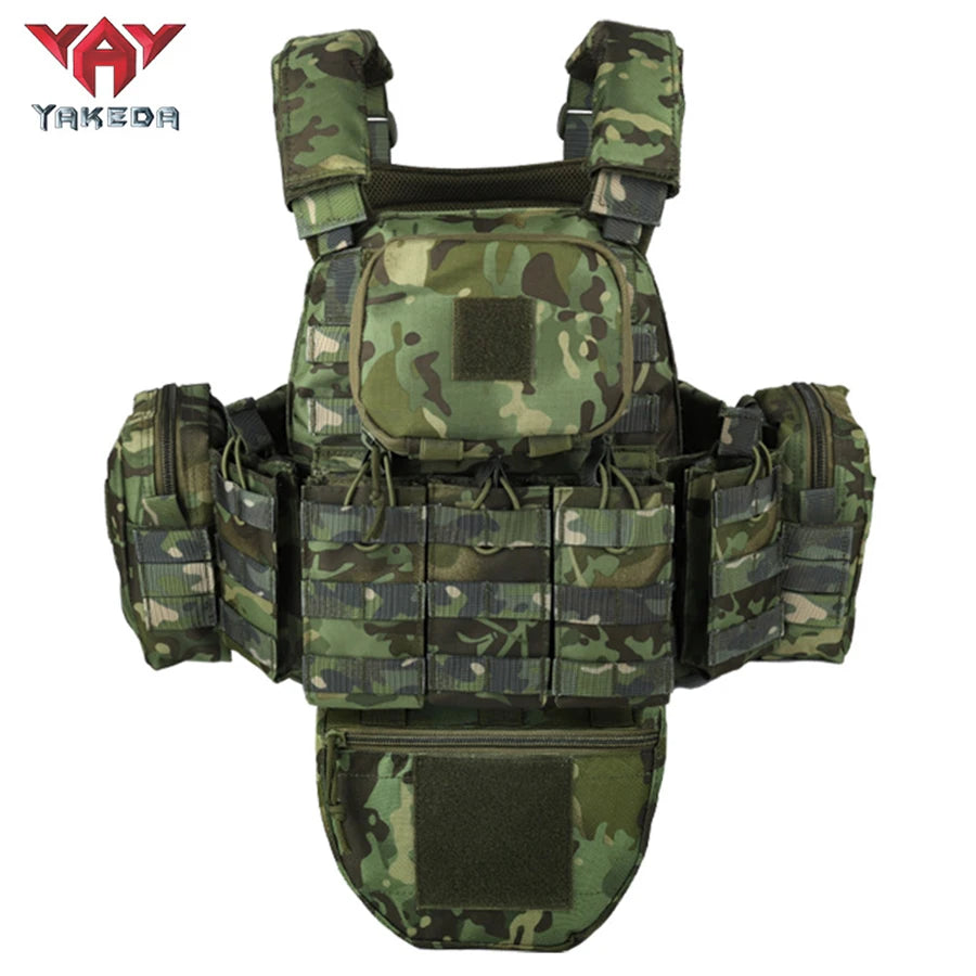 YAKEDA Five piece equipment bag training vest, detachable and expandable, waterproof, wear-resistant and tear resistant