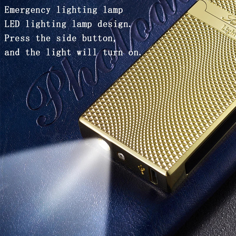 1pc of high-end smart dual-electric arc Type-C charging lighter, fire starter and flashlight in one, windproof dual-electric