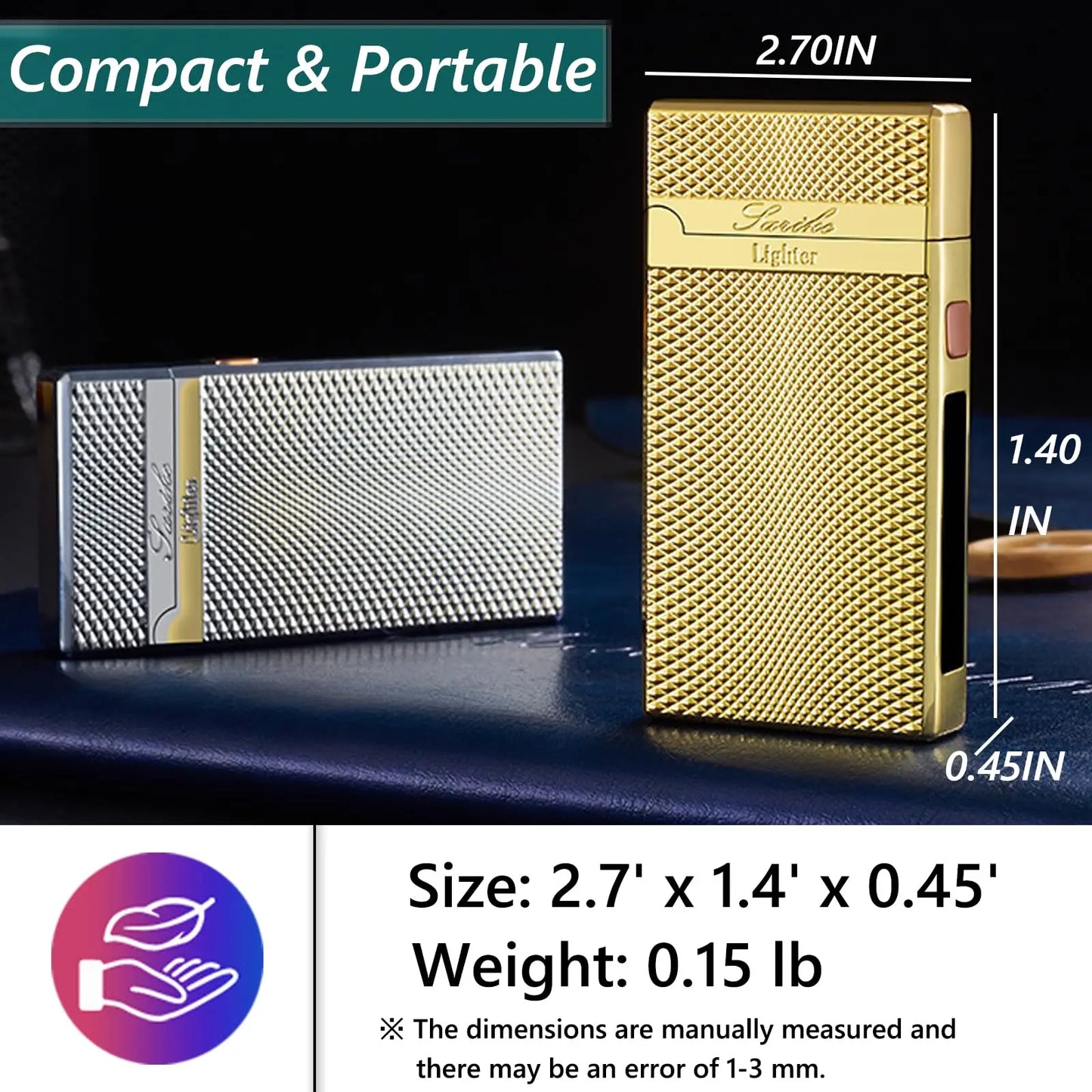 1pc of high-end smart dual-electric arc Type-C charging lighter, fire starter and flashlight in one, windproof dual-electric