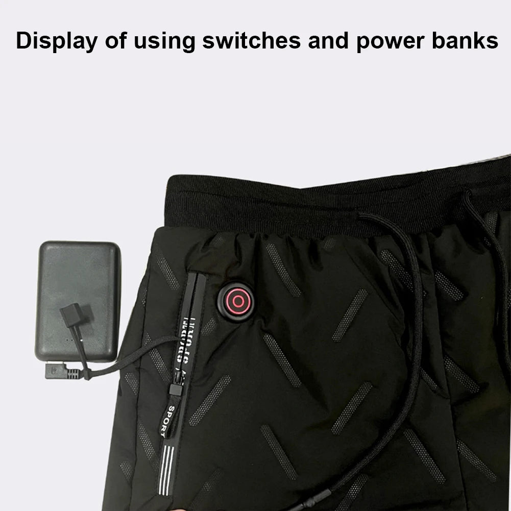 Unisex Heated Thermal Pants 10 Heating Zones Electric Pants 3 Temperature Modes Waterproof Winter Electric Warmer Clothing