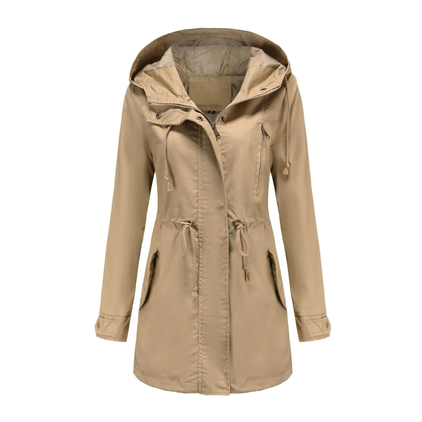 Women Light Jacket Active Outdoor Trench Windbreaker Coat Hooded Lightweight Plus Size Waterproof Zipper Outwear Trench Jackets