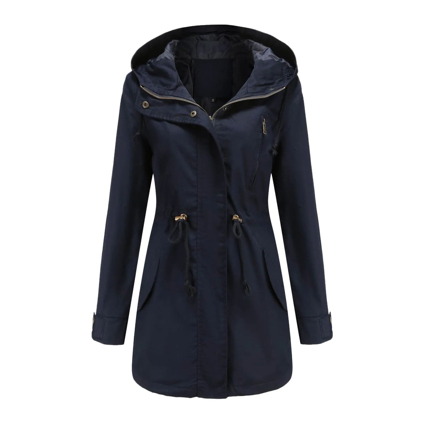Women Light Jacket Active Outdoor Trench Windbreaker Coat Hooded Lightweight Plus Size Waterproof Zipper Outwear Trench Jackets