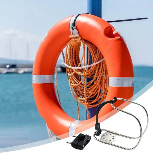 Life Ring Buoy Bracket Stainless Steel Adjustable Life Buoy Bracket Wear-Resistant Life Buoy Mount Multipurpose Life Buoy Holder