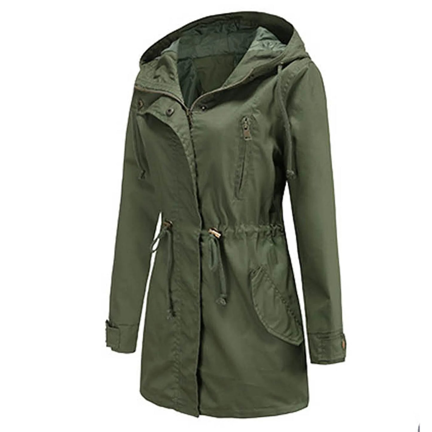 Women Light Jacket Active Outdoor Trench Windbreaker Coat Hooded Lightweight Plus Size Waterproof Zipper Outwear Trench Jackets