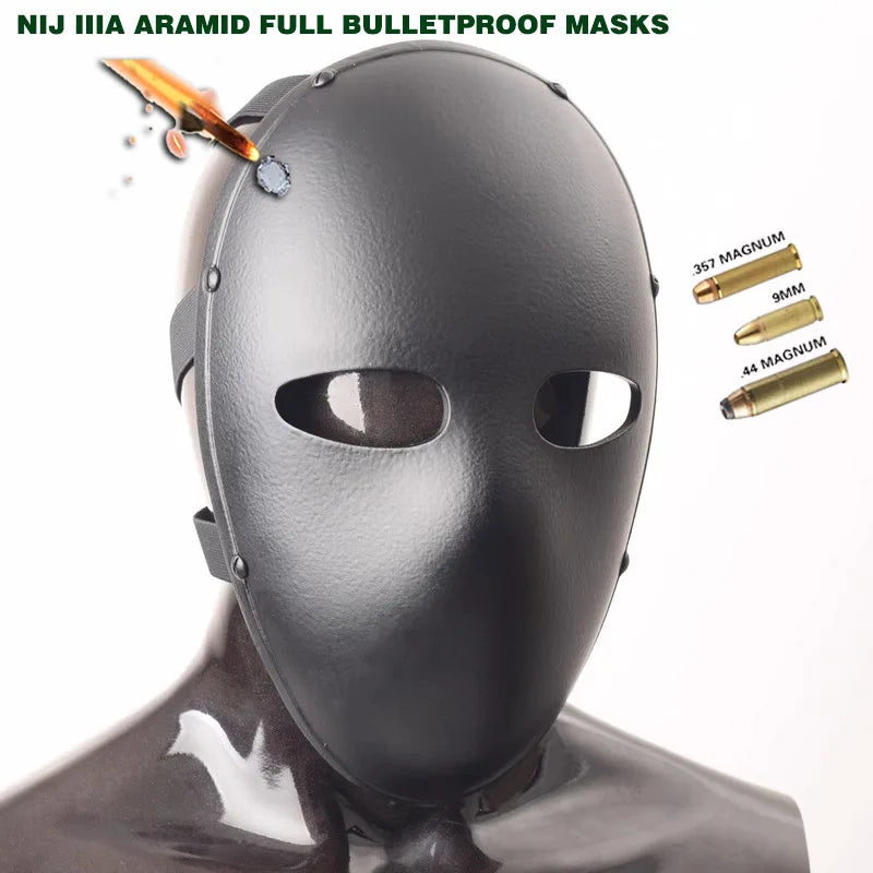 USA Tactical Bulletproof Full-Face Mask Body Armor Mask NIJ Level IIIA 3A  Aramid Code Mask Visor Shield Ballistic Visor
