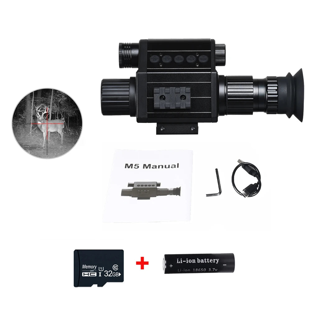 Digital Night Vision Monocular HD 1080P Infrared Night Vision Scope1X-4X Hunting Riflescope with Camera 940nm IR