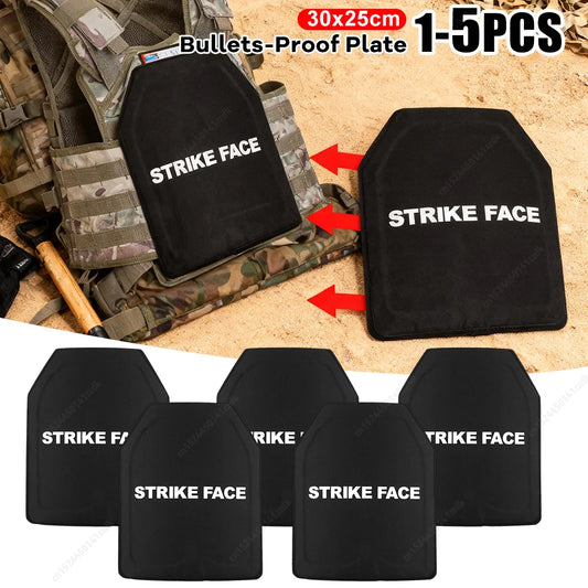 1-5PCS PE IIIA Anti Bullet Anti Stab Proof Composite Steel Plate For Tactical Safety Vest Ballistic Body Armour Board 25x30cm