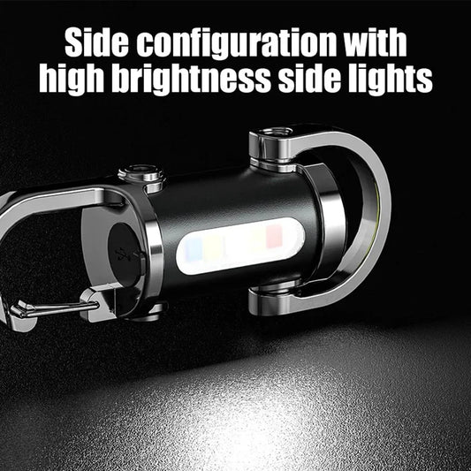 COB LED Keychain Flashlight Multifunctional Portable Keychain Torch Ultralight Camping Flashlight for Outdoor Emergency