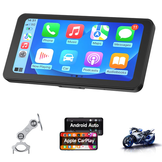 6.25" Motorcycle Navigator Carplay & Android Auto TouchScreen GPS Waterproof