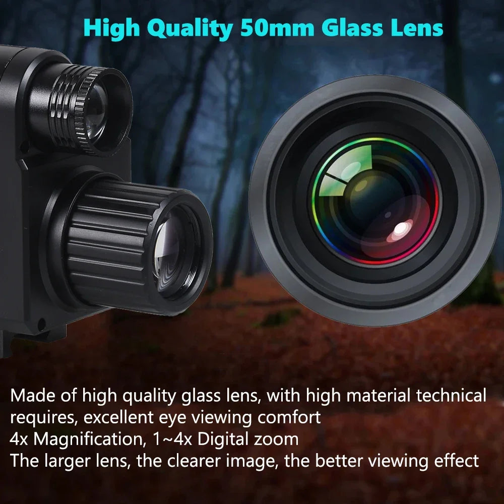 Digital Night Vision Monocular HD 1080P Infrared Night Vision Scope1X-4X Hunting Riflescope with Camera 940nm IR