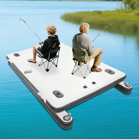 2.5M Portable Inflatable Fishing Boat - 400kg Load with Double-action Pump/Oars/Repair Kit (No Glue) Outboard Compatible